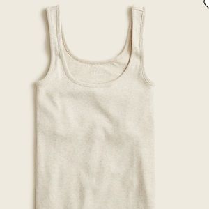 J. Crew Perfect-fit Shelf-bra tank top heather oatmeal size small